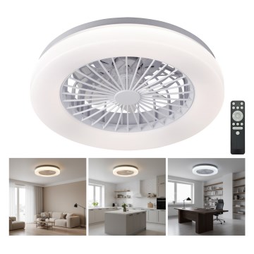 Plafoniera LED dimmerabile con ventilatore VENTELUX LED/24W/230V 3000/4000/6500K Ø 45 cm bianca + telecomando