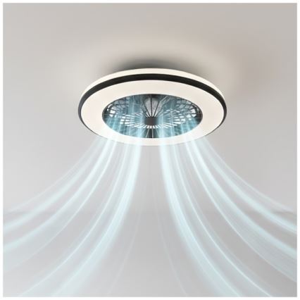 Plafoniera da soffitto dimmerabile LED con ventilatore VENTELUX LED/48W/230V 3000/4000/6500K Ø 48,5 cm nero + telecomando