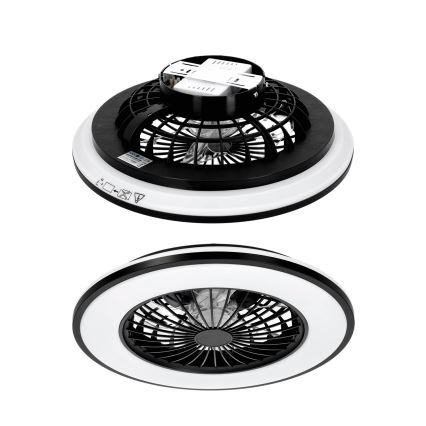 Plafoniera da soffitto dimmerabile LED con ventilatore VENTELUX LED/48W/230V 3000/4000/6500K Ø 48,5 cm nero + telecomando