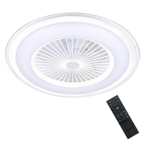 Plafoniera LED dimmerabile con ventilatore ZONDA LED/48W/230V 3000-6000K bianco + telecomando