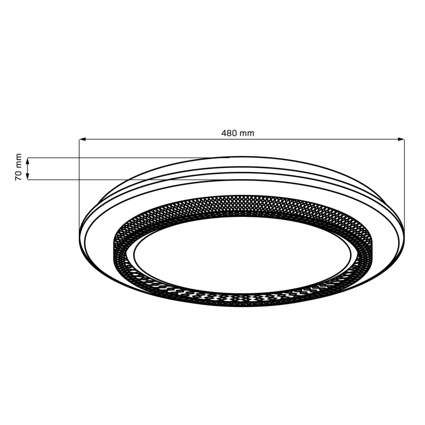 Plafoniera LED dimmerabile da bagno ADELA LED/72W/230V diametro 48 cm 3000-6000K IP44 + telecomando