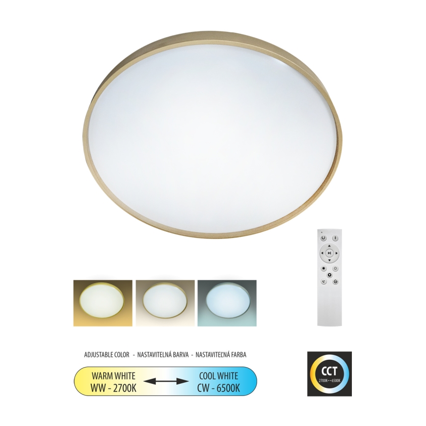Plafoniera LED dimmerabile DRINA LED/36W/230V 2700-6500K diametro 50 cm + telecomando