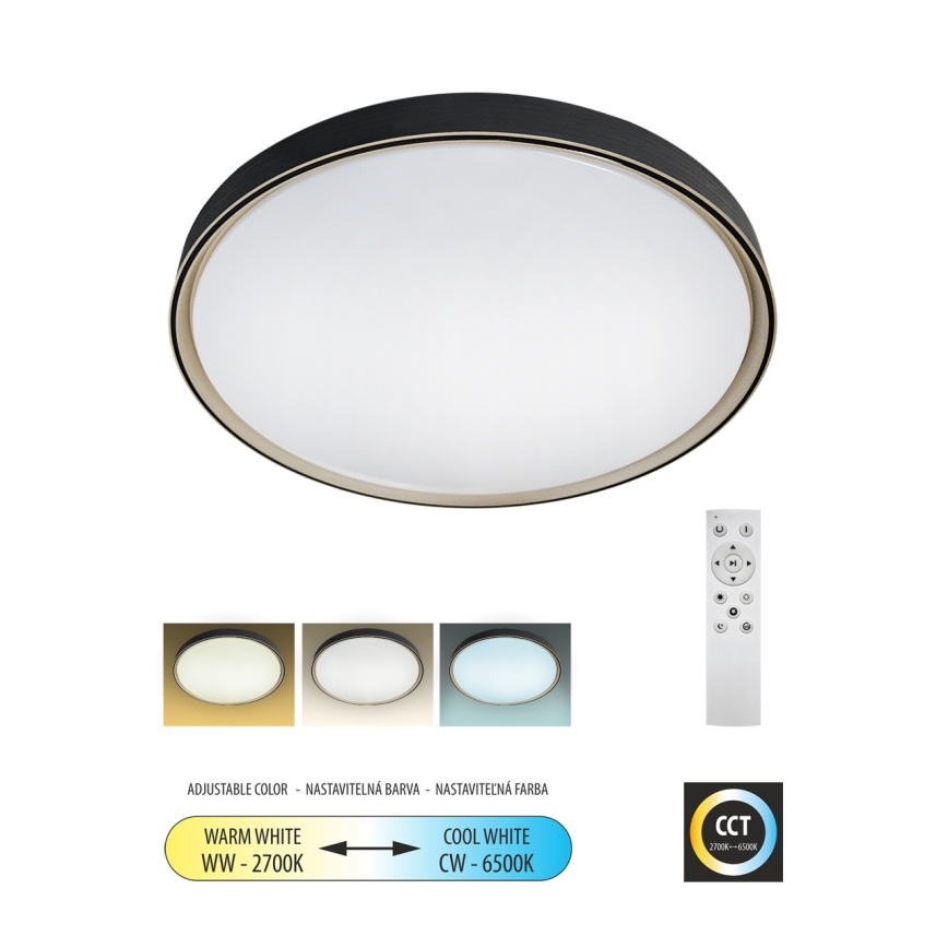 Plafoniera LED dimmerabile EBRO LED/36W/230V 2700-6500K diametro 50 cm + telecomando