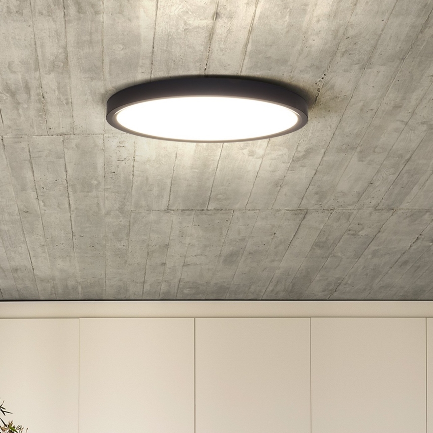 Plafoniera LED dimmerabile ESTELA LED/36W/230V diametro 30 cm nero + telecomando