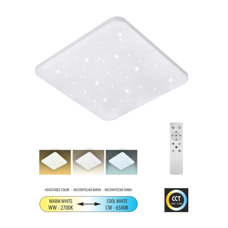 Plafoniera LED dimmerabile FLORA LED/36W/230V 2700-6500K 43x43 cm + telecomando