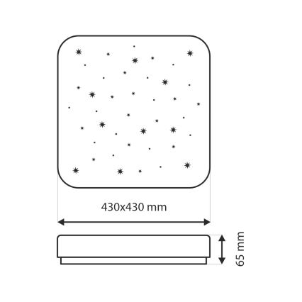 Plafoniera LED dimmerabile FLORA LED/36W/230V 2700-6500K 43x43 cm + telecomando