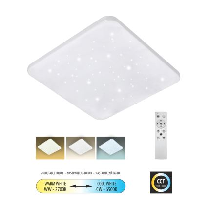 Plafoniera LED dimmerabile FLORA LED/60W/230V 2700-6500K 53x53 cm + telecomando