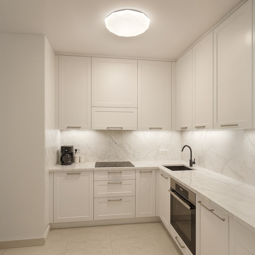 Plafoniera dimmerabile a LED HEX, 72 W, 230 V, 3000-6000 K, Ø 50 cm, bianco, con telecomando