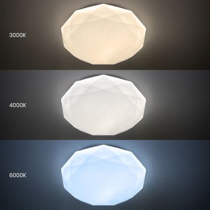 Plafoniera dimmerabile a LED HEX, 72 W, 230 V, 3000-6000 K, Ø 50 cm, bianco, con telecomando