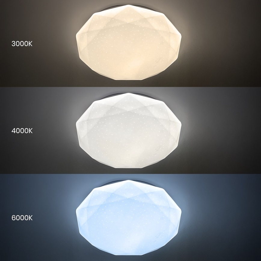 Plafoniera dimmerabile a LED HEX, 72 W, 230 V, 3000-6000 K, Ø 50 cm, bianco, con telecomando