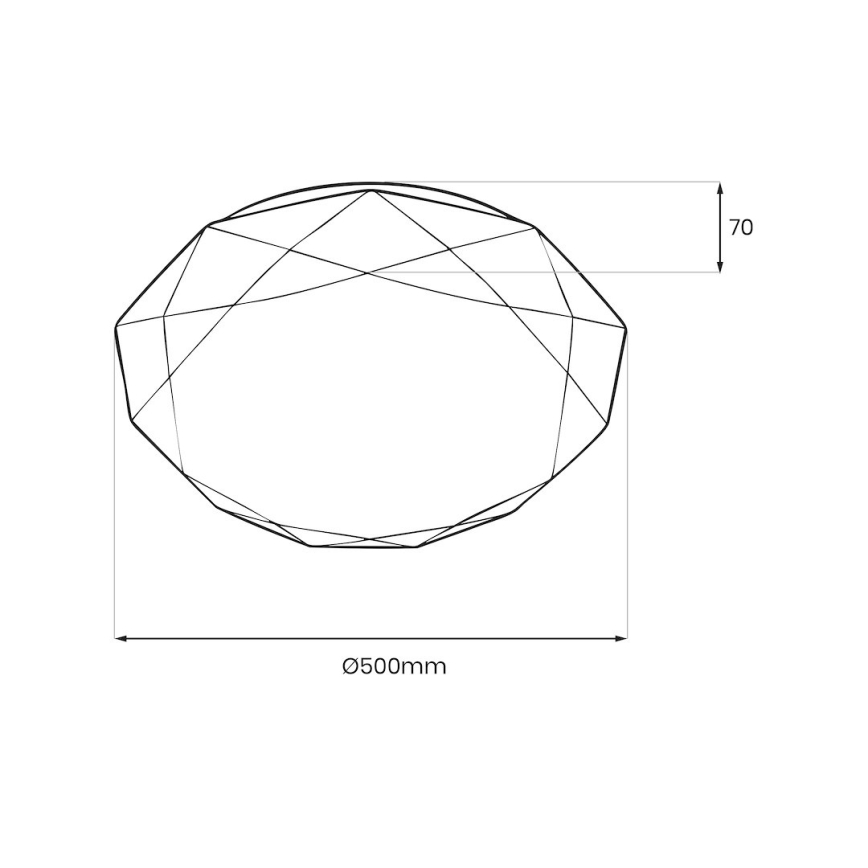 Plafoniera dimmerabile a LED HEX, 72 W, 230 V, 3000-6000 K, Ø 50 cm, bianco, con telecomando