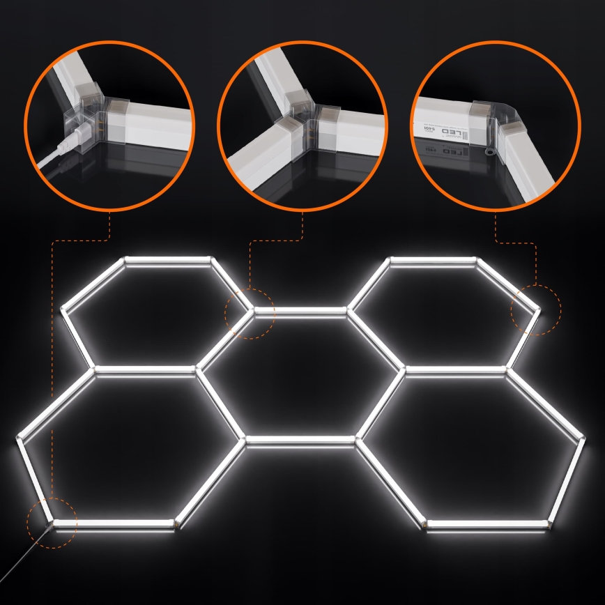 Plafoniera a LED dimmerabile HEXAGON LED/192W/85-265V 5000K 160x221 cm CRI 90 IP54 bianco