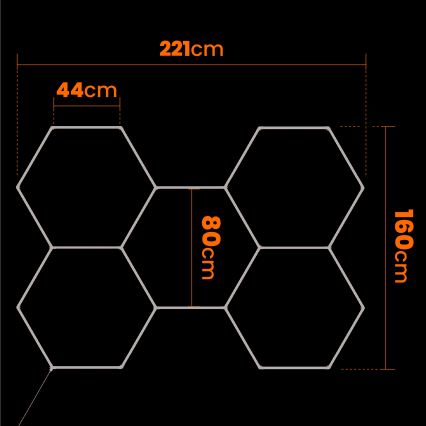 Plafoniera a LED dimmerabile HEXAGON LED/192W/85-265V 5000K 160x221 cm CRI 90 IP54 bianco