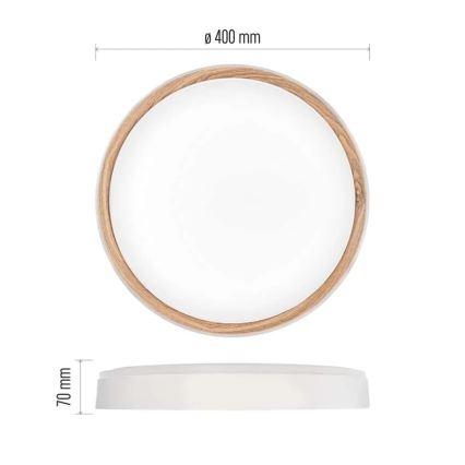 Lampada da soffitto LED dimmerabile ILVI LED/30W/230V 2700-6500K Ø 40 cm bianco/beige + telecomando