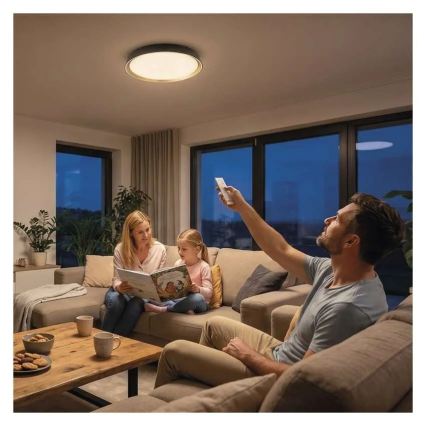 Plafoniera LED dimmerabile ILVI LED/30W/230V 2700-6500K Ø 40 cm nero/ottone + telecomando