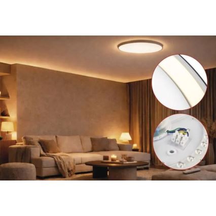 Plafoniera LED dimmerabile ILVI LED/30W/230V 2700-6500K Ø 40 cm nero/ottone + telecomando