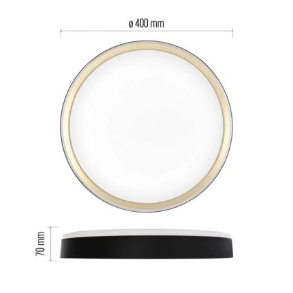Plafoniera LED dimmerabile ILVI LED/30W/230V 2700-6500K Ø 40 cm nero/ottone + telecomando