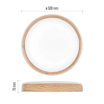 Plafoniera LED dimmerabile ILVI LED/45W/230V 2700-6500K Ø 50 cm beige + telecomando