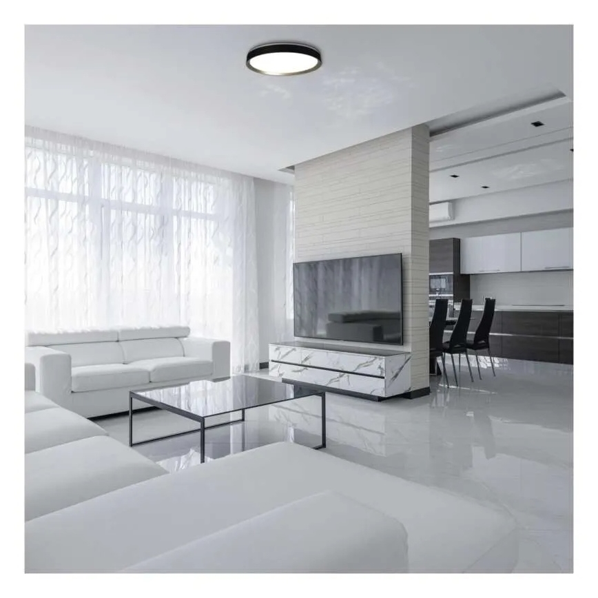 Plafoniera LED dimmerabile ILVI 45W/230V 2700-6500K Ø 50 cm nero/ottone + telecomando