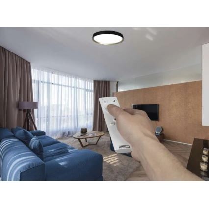Plafoniera LED dimmerabile ILVI 45W/230V 2700-6500K Ø 50 cm nero/ottone + telecomando