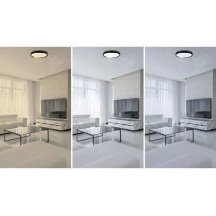 Plafoniera LED dimmerabile ILVI 45W/230V 2700-6500K Ø 50 cm nero/ottone + telecomando