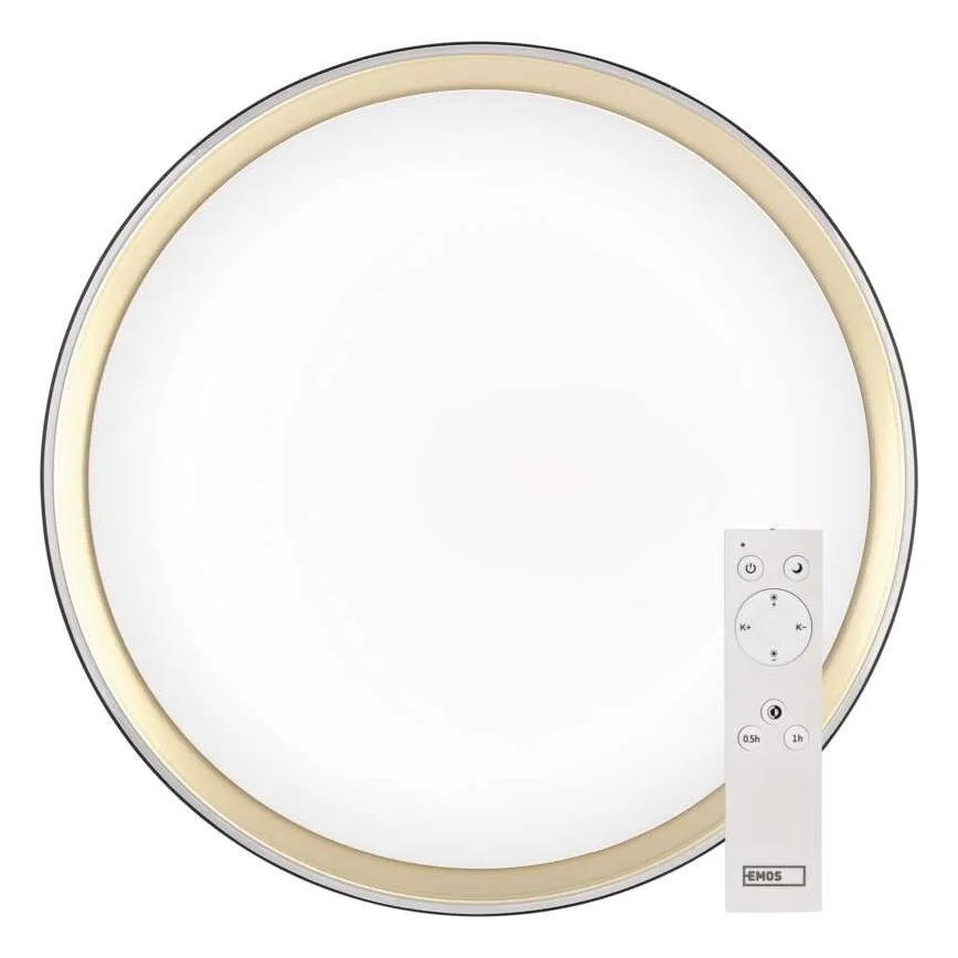 Plafoniera LED dimmerabile ILVI 45W/230V 2700-6500K Ø 50 cm nero/ottone + telecomando