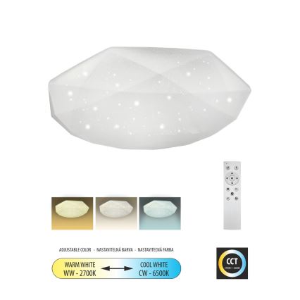 Plafoniera LED dimmerabile INDUS LED/60W/230V 2700-6500K diametro 58 cm + telecomando