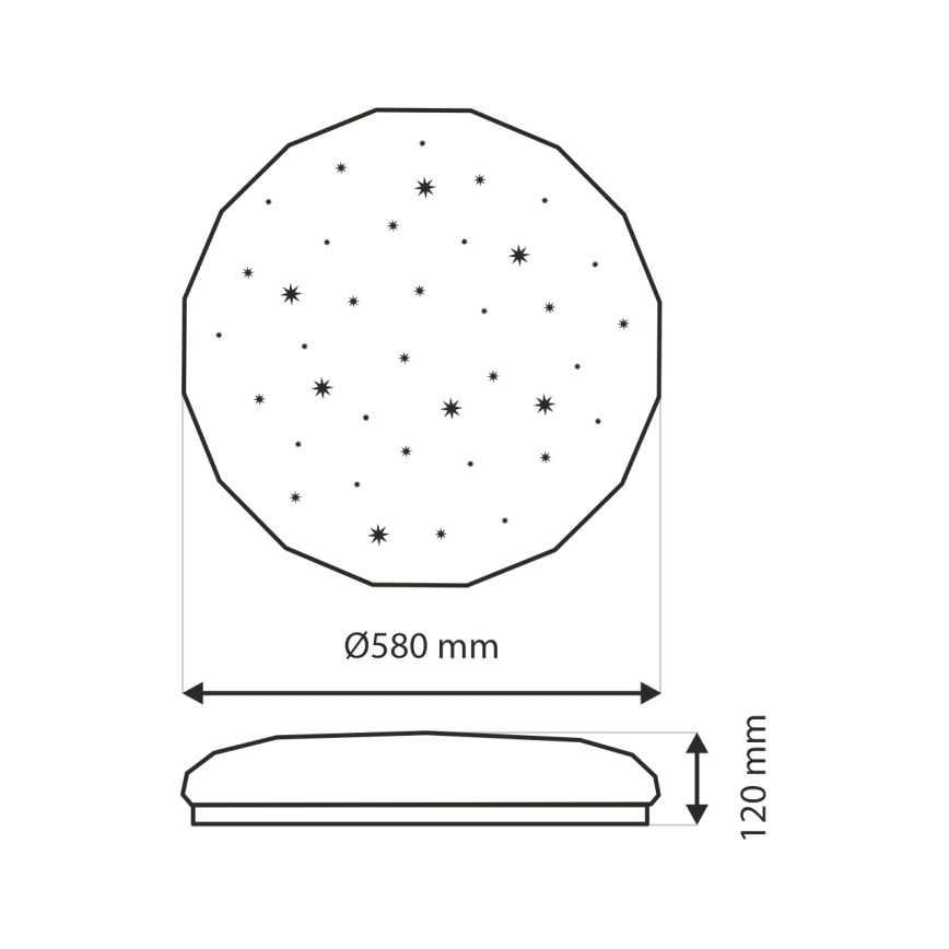 Plafoniera LED dimmerabile INDUS LED/60W/230V 2700-6500K diametro 58 cm + telecomando