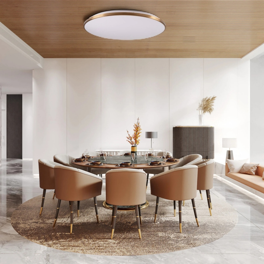 Plafoniera LED dimmerabile KERN LED/100W/230V 3000/4000/6000K Ø 100 cm oro + telecomando