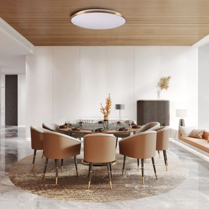 Plafoniera LED dimmerabile KERN LED/80W/230V 3000/4000/6000K Ø 80 cm dorata + telecomando