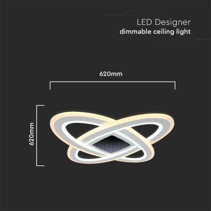 Plafoniera LED dimmerabile LED/130W/230V 3000-6500K + telecomando