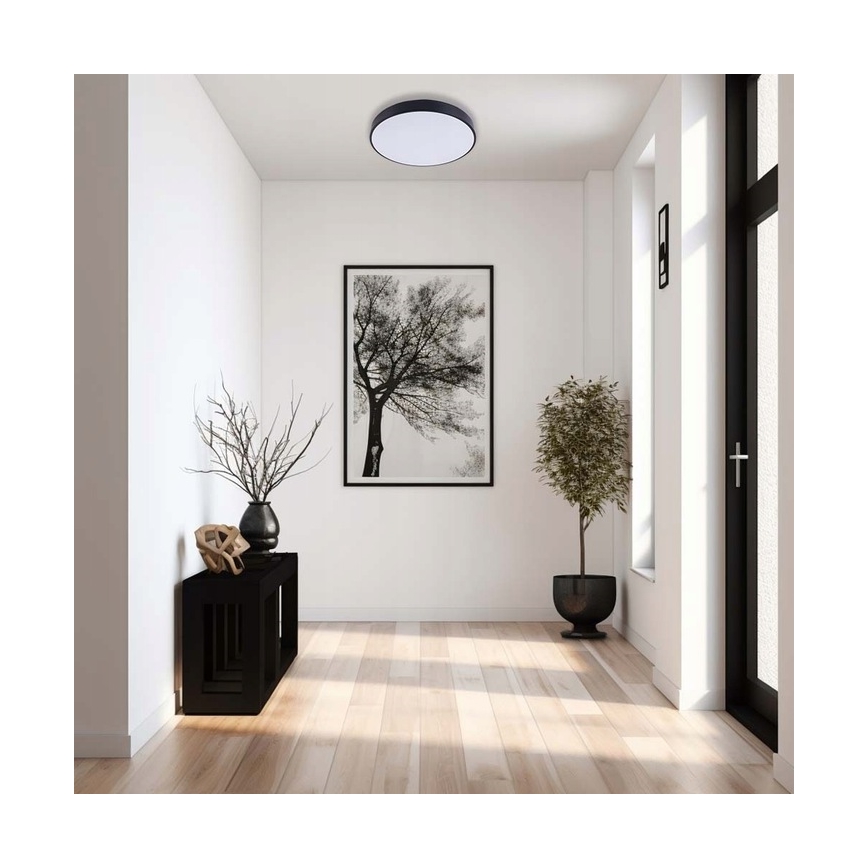 Plafoniera LED dimmerabile LED/30W/230V 3000-6500K diametro 30 cm nero + telecomando