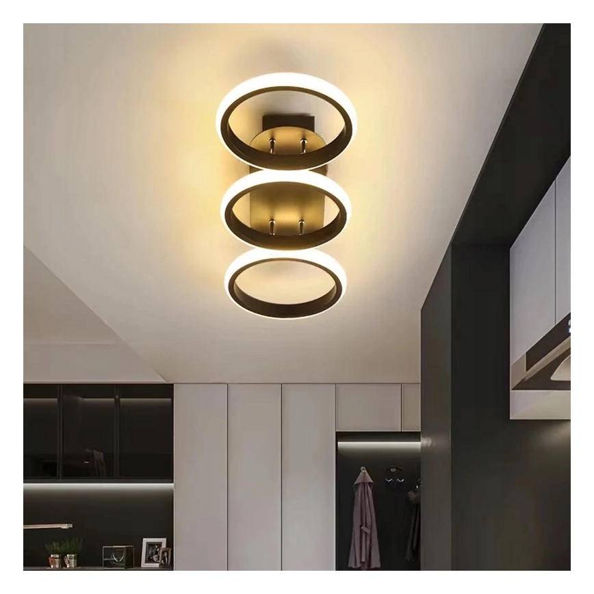 Plafoniera dimmerabile LED 30W/230V 3000-6500K nera Wi-Fi Tuya + telecomando