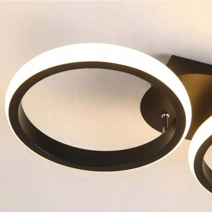 Plafoniera dimmerabile LED 30W/230V 3000-6500K nera Wi-Fi Tuya + telecomando