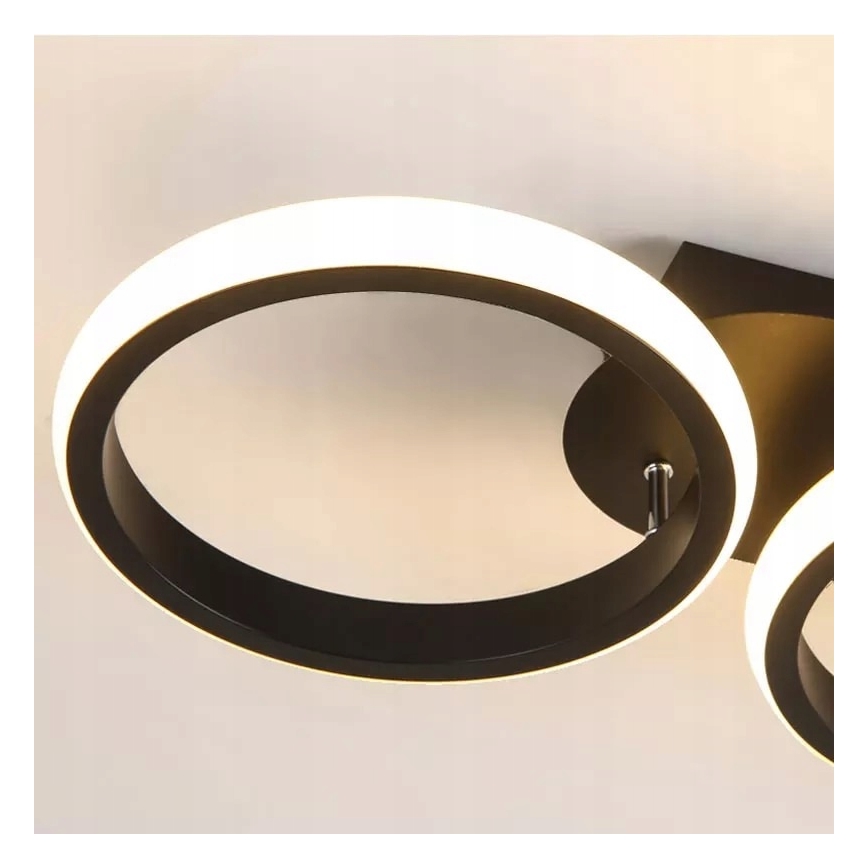 Plafoniera dimmerabile LED 30W/230V 3000-6500K nera Wi-Fi Tuya + telecomando