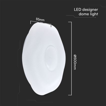 Plafoniera LED dimmerabile LED/60W/230V 3000-6500K 50 cm bianco + telecomando