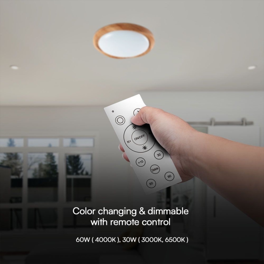 Plafoniera LED dimmerabile LED/60W/230V 3000-6500K + telecomando