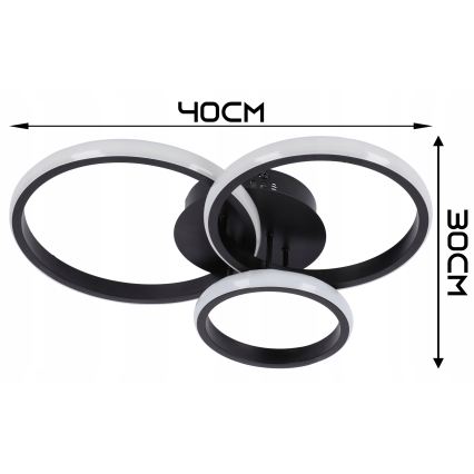 Plafoniera LED dimmerabile LED/70W/230V 3000-6500K nero + telecomando