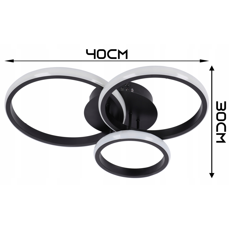 Plafoniera LED dimmerabile LED/70W/230V 3000-6500K nero + telecomando