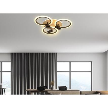 Plafoniera LED dimmerabile LED/70W/230V 3000-6500K nero/marrone + telecomando