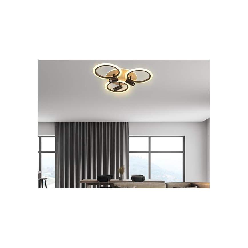 Plafoniera LED dimmerabile LED/70W/230V 3000-6500K nero/marrone + telecomando