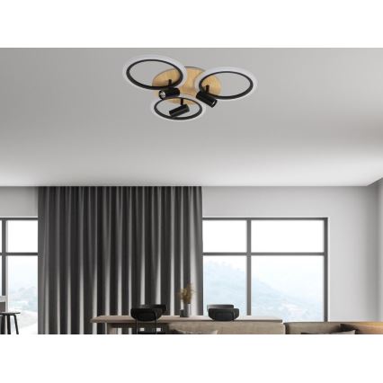 Plafoniera LED dimmerabile LED/70W/230V 3000-6500K nero/marrone + telecomando