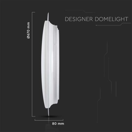 Plafoniera LED dimmerabile LED/72W/230V 3000-6500K diametro 67 cm bianco + telecomando