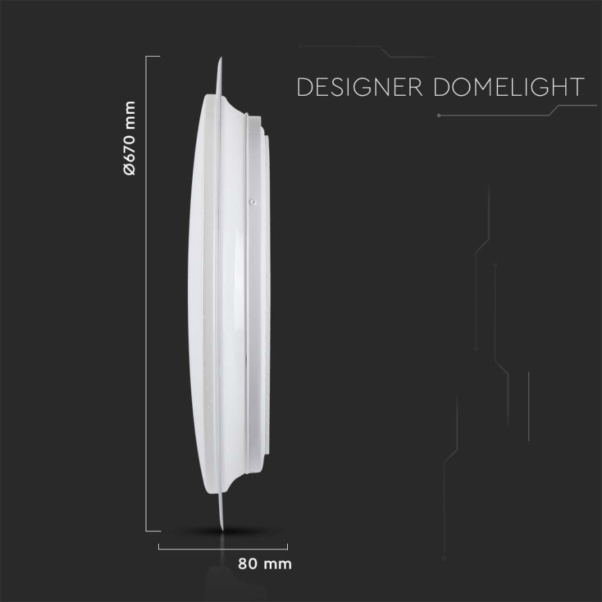 Plafoniera LED dimmerabile LED/72W/230V 3000-6500K diametro 67 cm bianco + telecomando