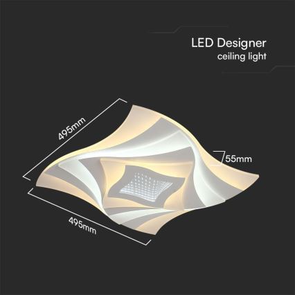Plafoniera LED dimmerabile LED/75W/230V 3000-6500K 49,5x49,5 cm + telecomando