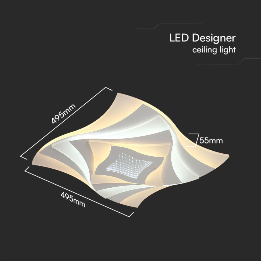 Plafoniera LED dimmerabile LED/75W/230V 3000-6500K 49,5x49,5 cm + telecomando