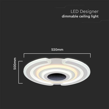 Plafoniera LED dimmerabile LED/95W/230V 3000-6500K + telecomando