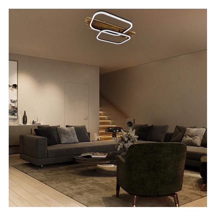 Plafoniera LED dimmerabile LED/95W/230V 3000-6500K quercia + telecomando