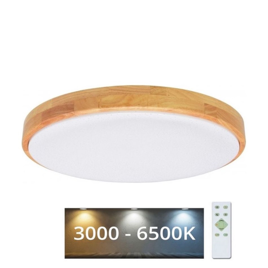 Plafoniera LED dimmerabile LENA LED/24W/230V 3000-6500K quercia + telecomando