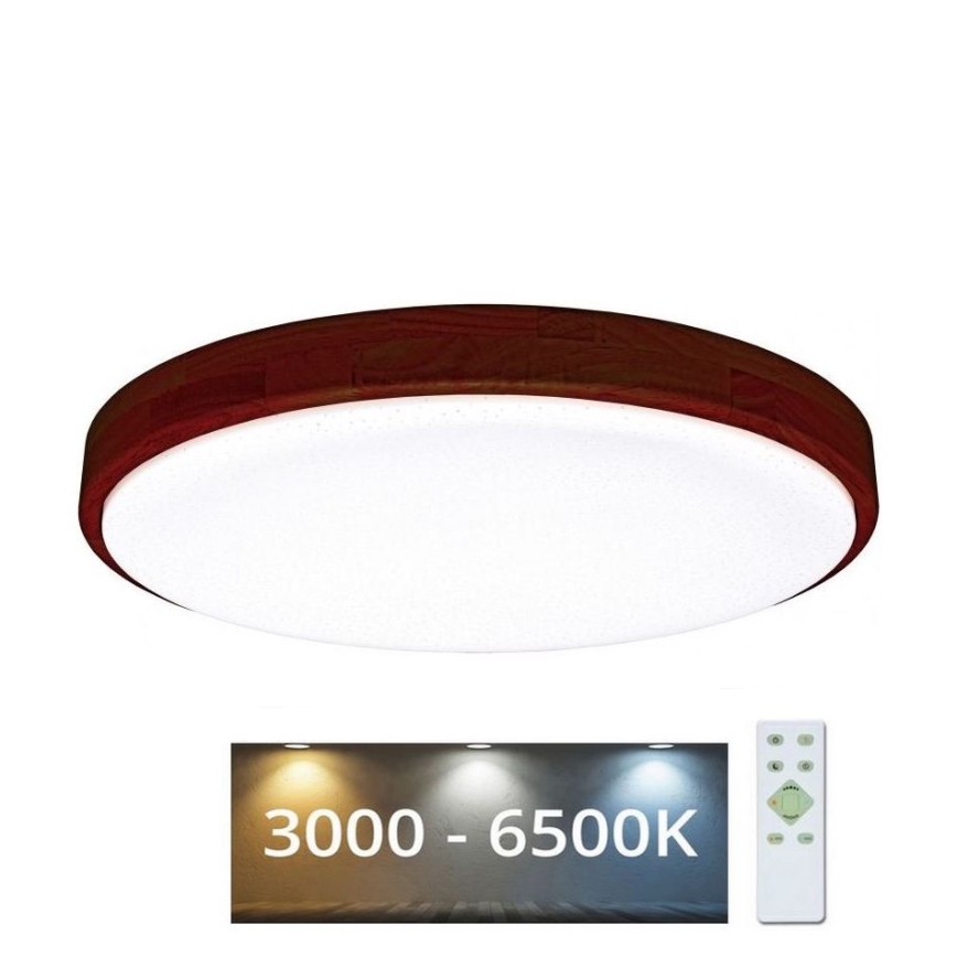 Plafoniera LED dimmerabile LENA LED/24W/230V 3000-6500K quercia + telecomando